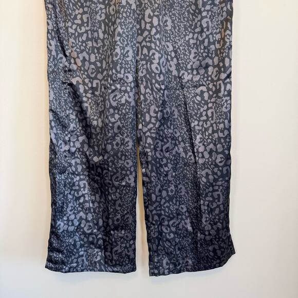 Jennifer Lopez Lounge Pajama Womens M Black Animal Print Sleepwear Drawstring - Picture 5 of 7